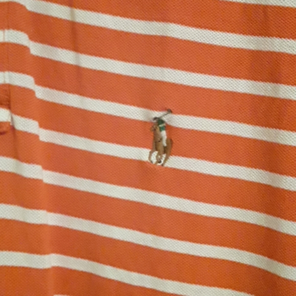 Orange and White striped Polo shirt - Picture 2 of 3